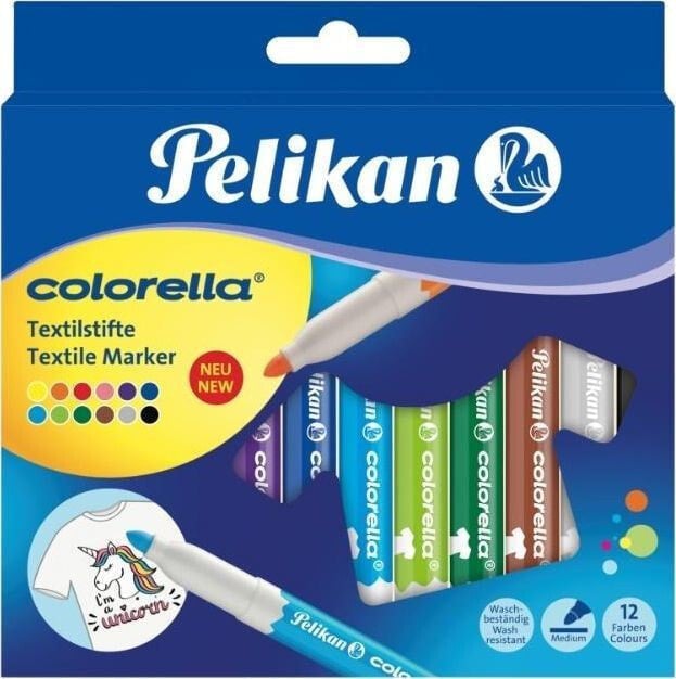 Pelican Colorella felt-tip pens for 12 colors fabrics