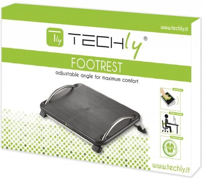 Techly Ergonomic footrest with angle adjustment, black (305564)