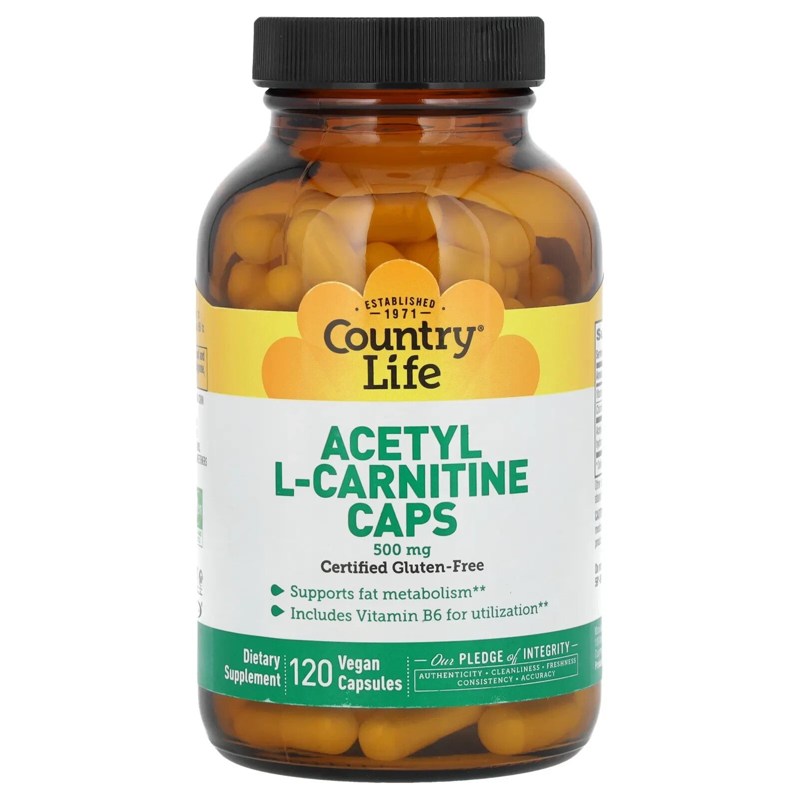 Acetyl L-Carnitine Caps, 500 mg, 120 Vegan Capsules