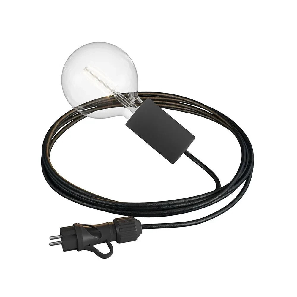 CREATIVE CABLES Snake Eiva Elegant portable outdoor lamp with textile cable. IP65 waterproof lamp holder and plug 5 m