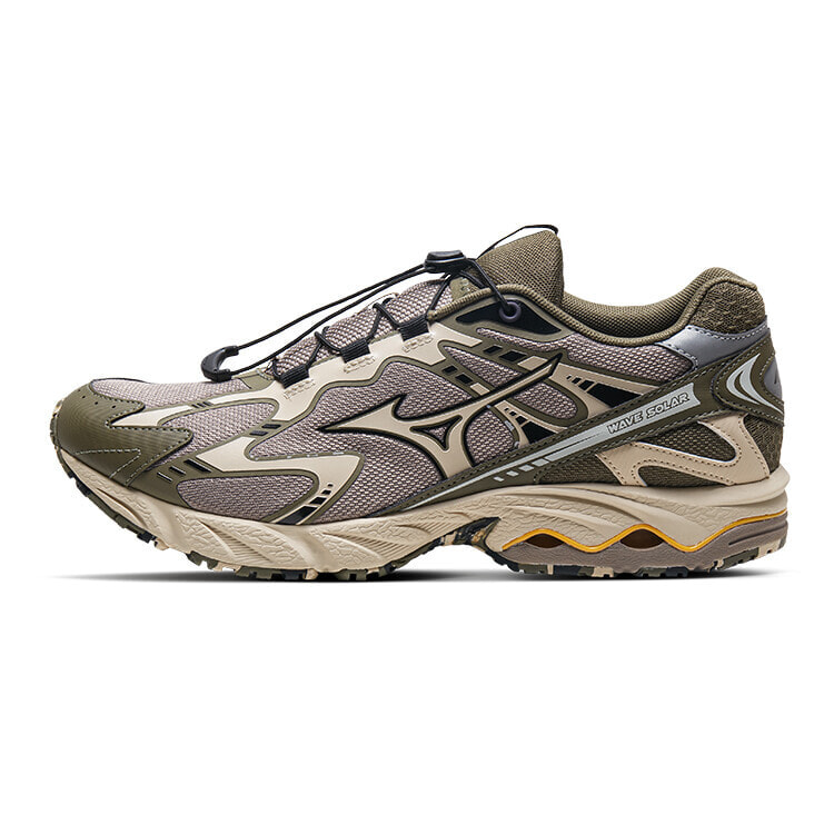 Mizuno Wave Solar V2 Running Shoes Unisex Low-Top Wood Gray/Olive Green/Black/Orange Yellow