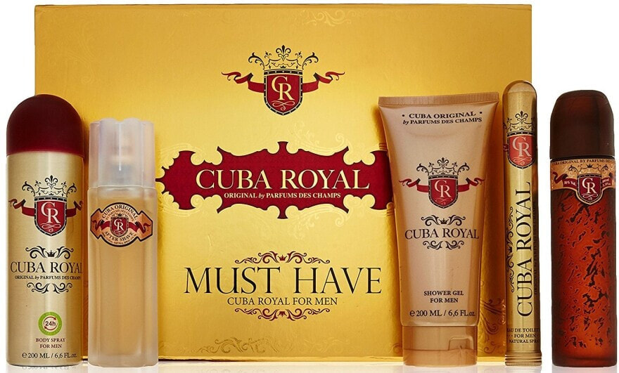 Cuba Royal Must Have - Duftset (Eau de Toilette 100ml + After Shave Lotion 100ml + Duschgel 200ml + Deospray 200ml + Eau de Toilette 35ml)