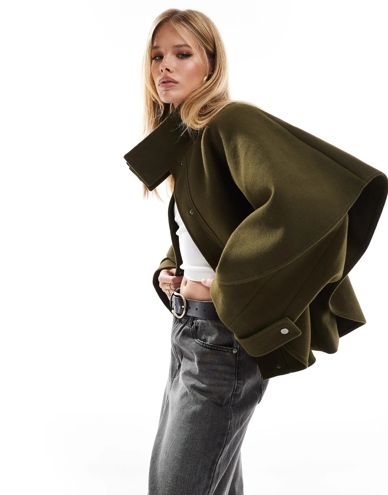 ASOS DESIGN formal cape in khaki