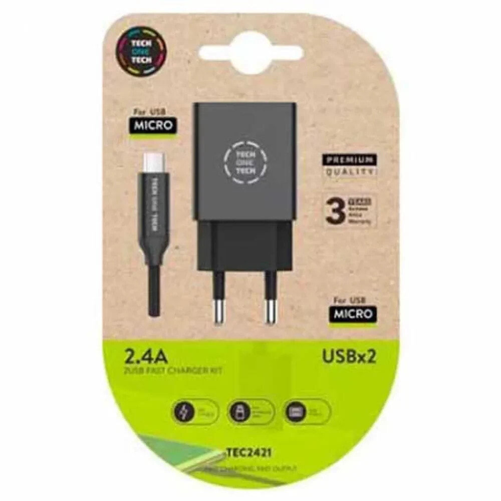 TECH ONE TECH Double Charger+Micro USB Cable