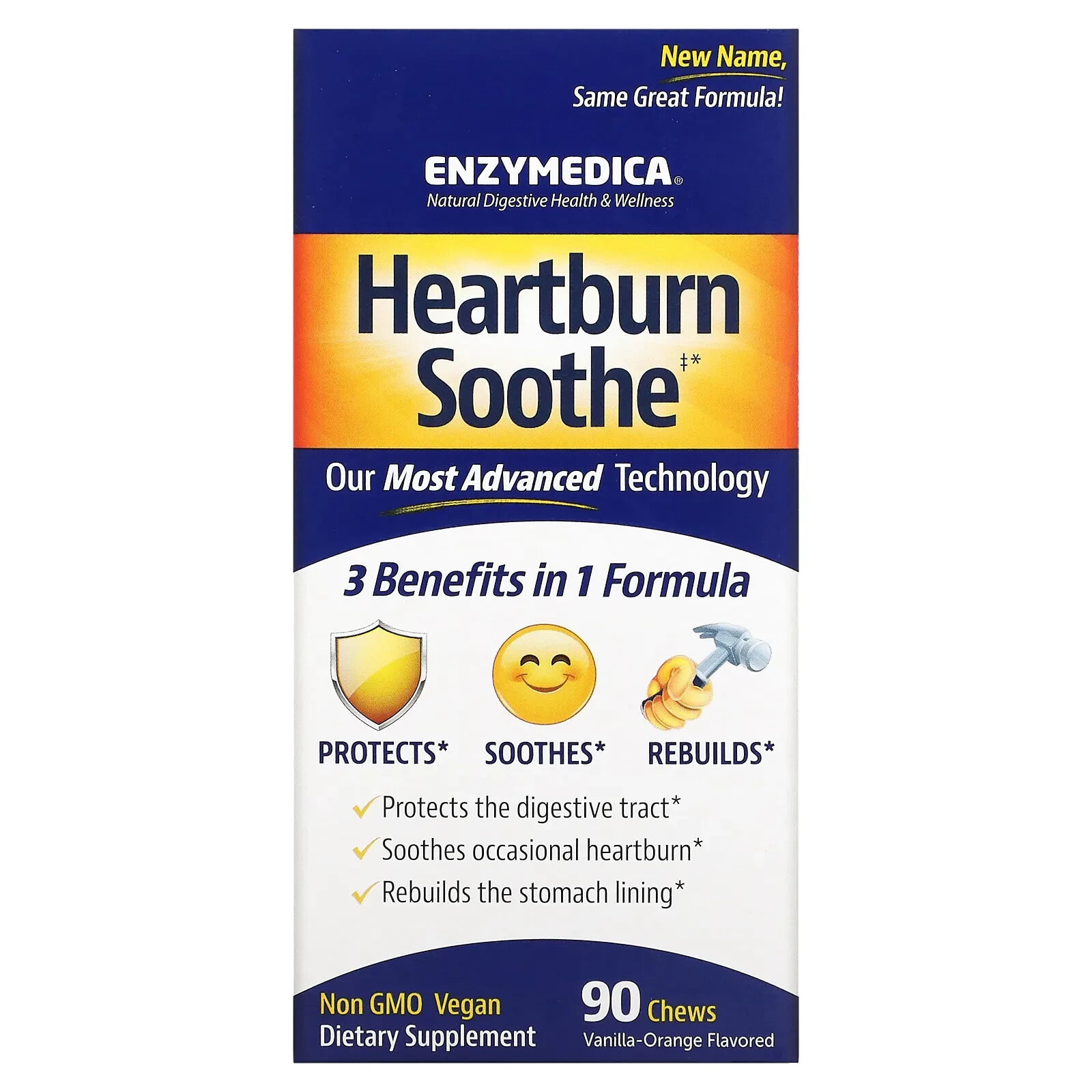 Heartburn Soothe, Orange Vanilla, 90 Tablets