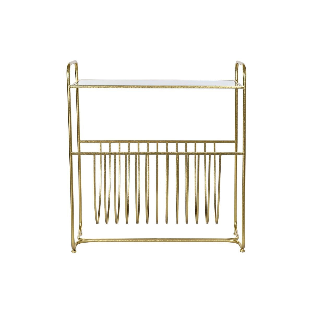 Magazine rack DKD Home Decor Mirror Golden Metal (76 x 35 x 83 cm)