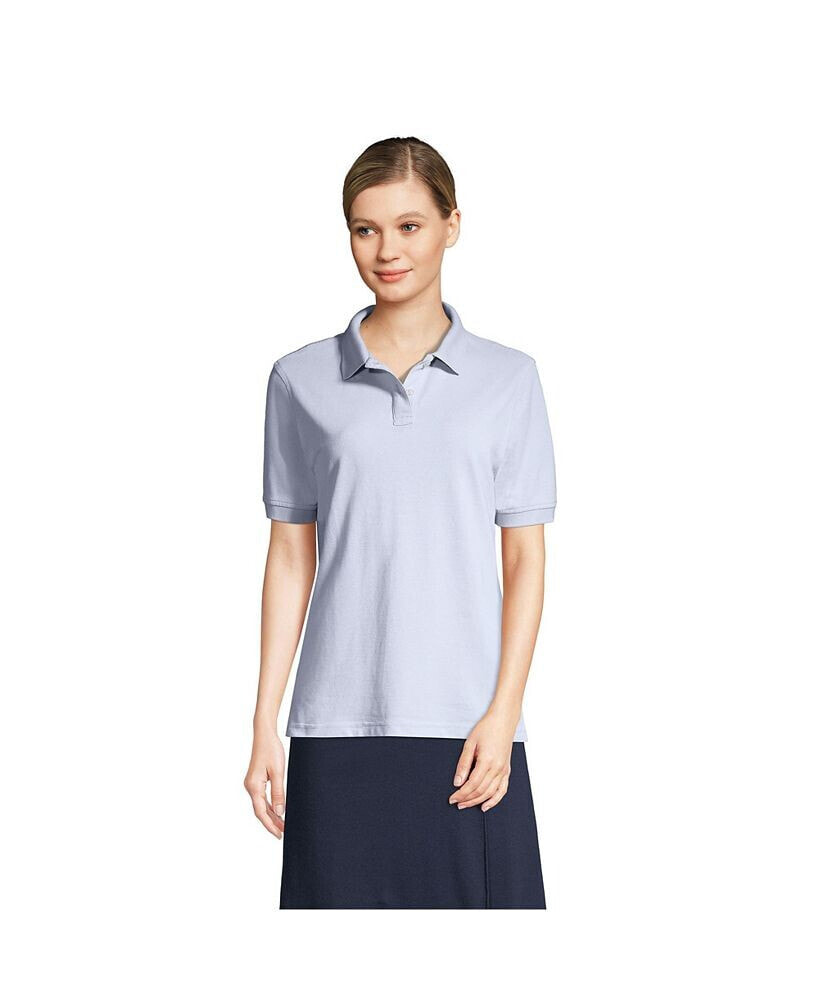 Lands' End school Uniform Women's Tall Short Sleeve Mesh Polo Shirt