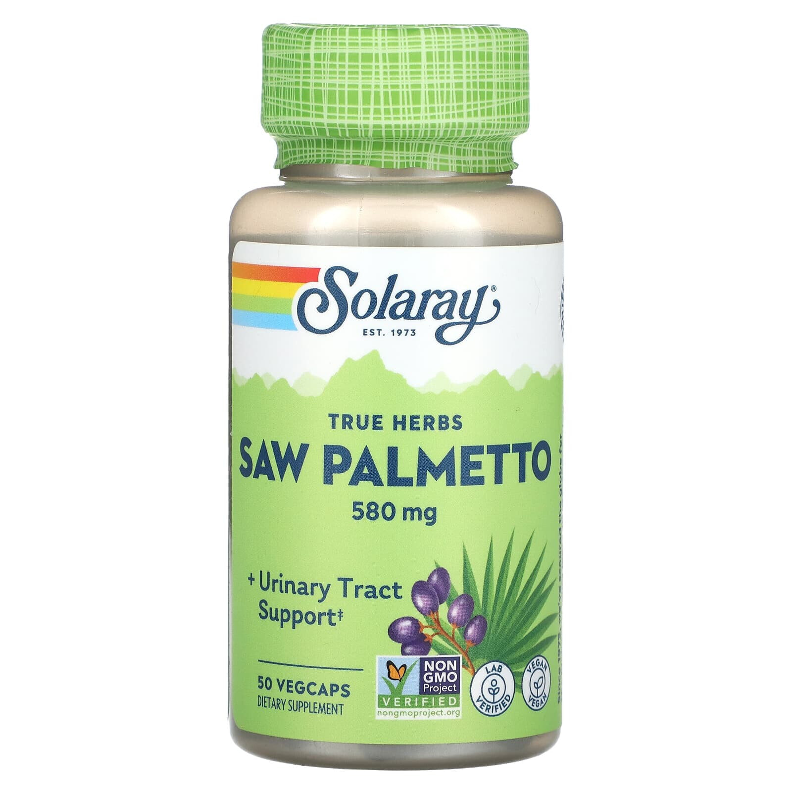 Solaray, True Herbs Saw Palmetto, 580 мг, 50 вегетарианских капсул