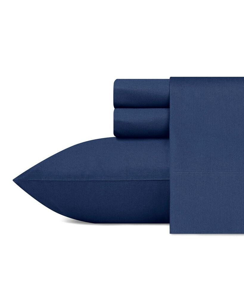Nautica solid Cotton Percale 4-Piece Sheet Set, Full