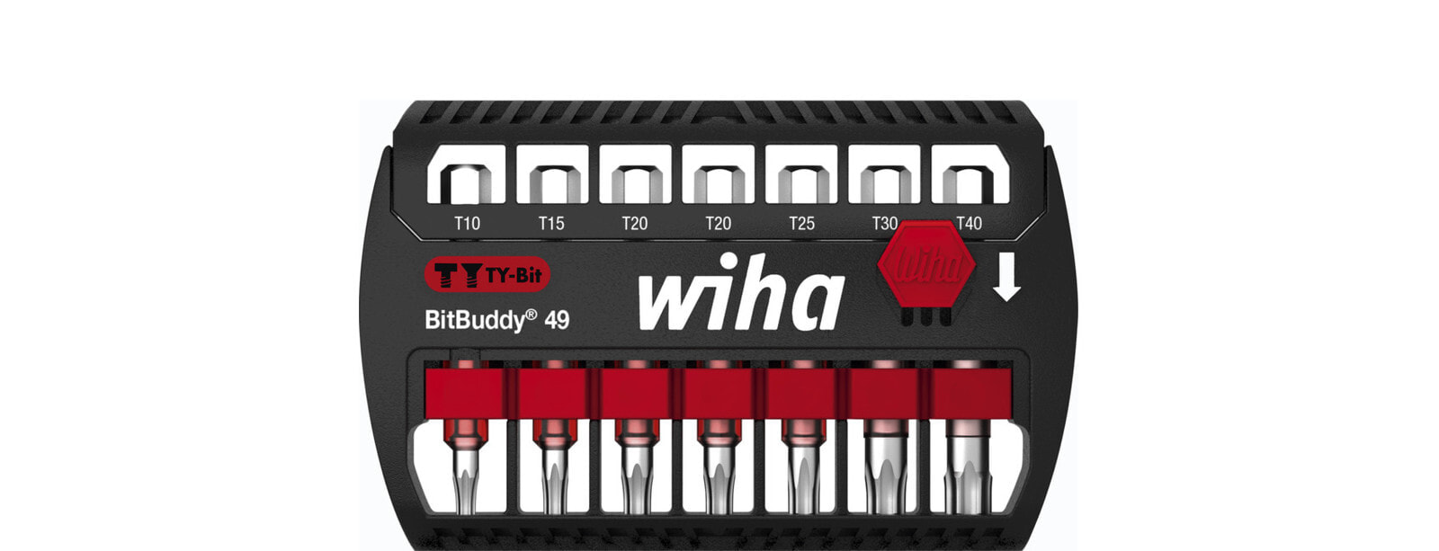Набор бит Wiha BitBuddy TY, 49 мм, 8 шт., Torx, T10, T15, T20, T25, T30, T40, 126 г