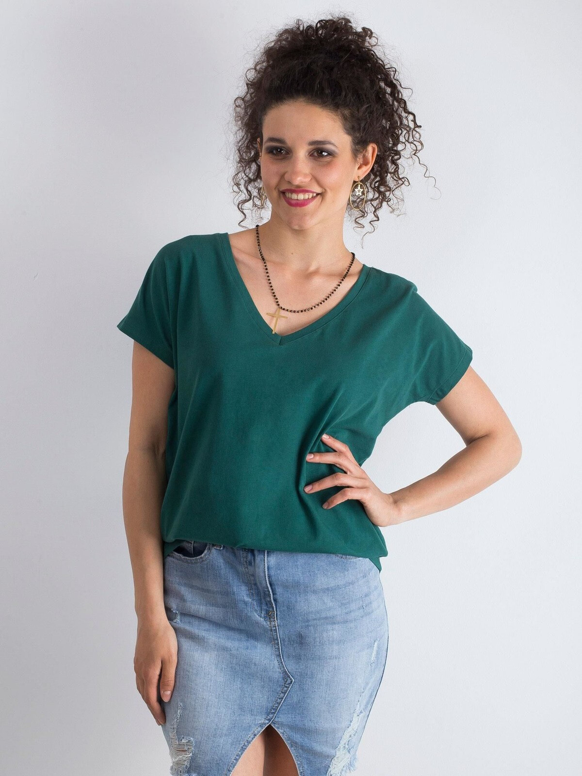 Женская футболка Factory Price v-образный вырез, короткий рукав