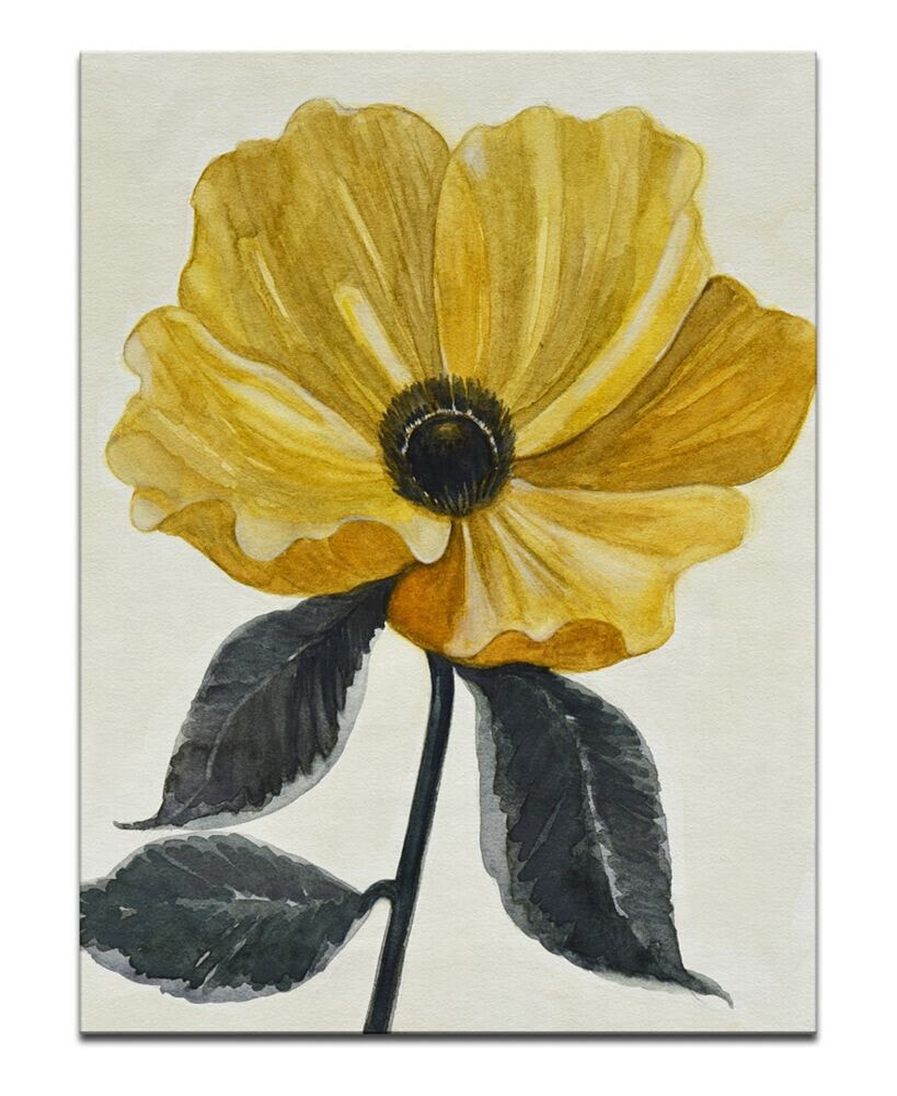 Ready2HangArt 'Elegant Poppy IV' Yellow Floral Canvas Wall Art, 30x20