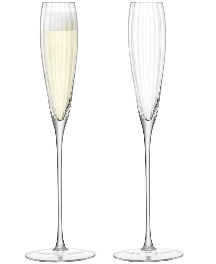 LSA International aurelia Grand Champagne Flute 6oz Clear Optic x 2