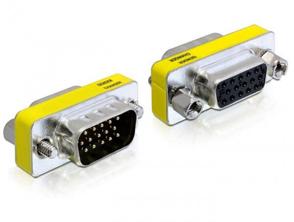 DeLOCK 65250 кабельный разъем/переходник VGA (D-Sub) Черный, Серебристый, Желтый