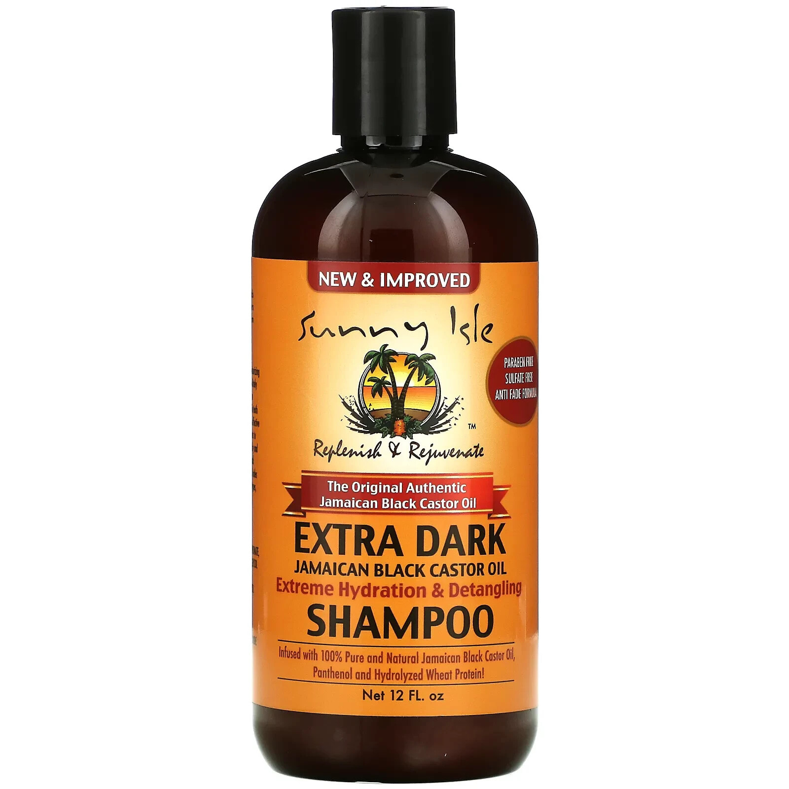 Sunny Isle Extra Dark Shampoo Бессульфатный увлажняющий шампунь с касторовым маслом 354 мл