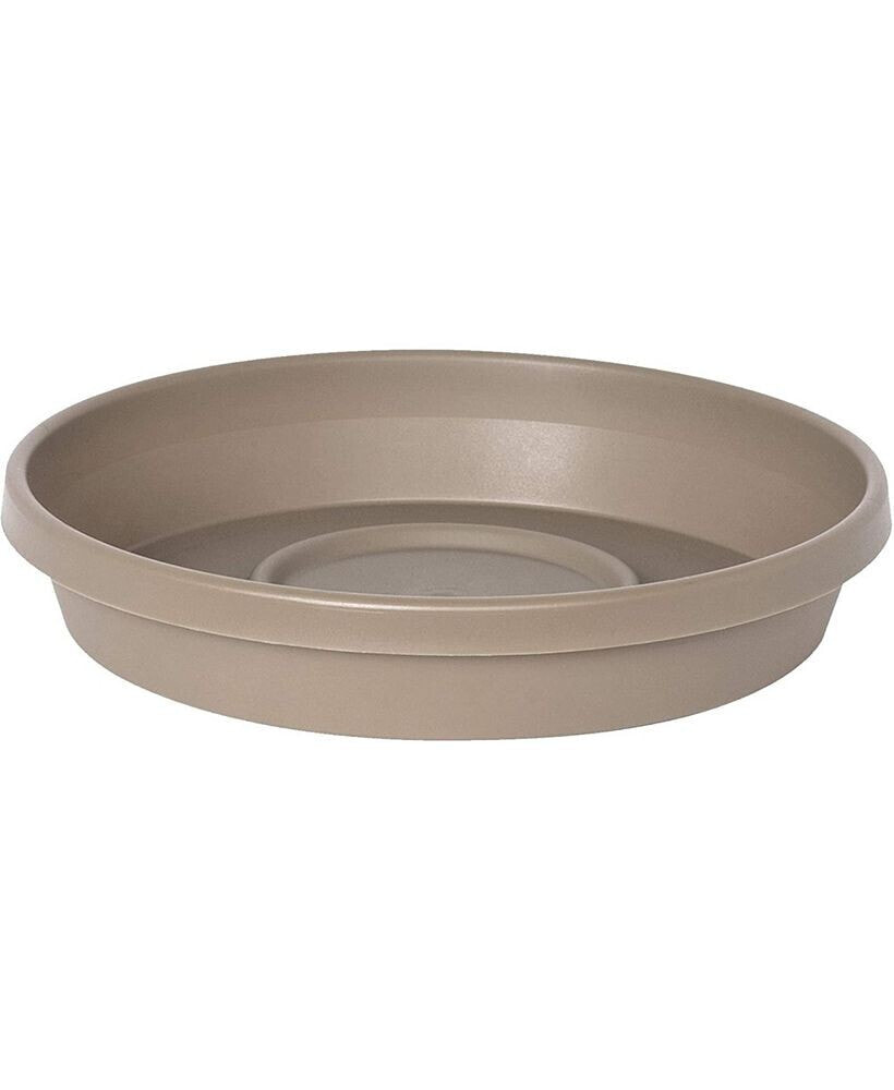Bloem terra Round Plastic Saucer for Planters, Pebble Stone, 14 inches