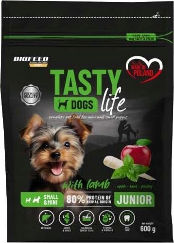 Biofeed BIOFEED TASTY DOGS LIFE JUNIOR SMALL WITH LAMB 600G