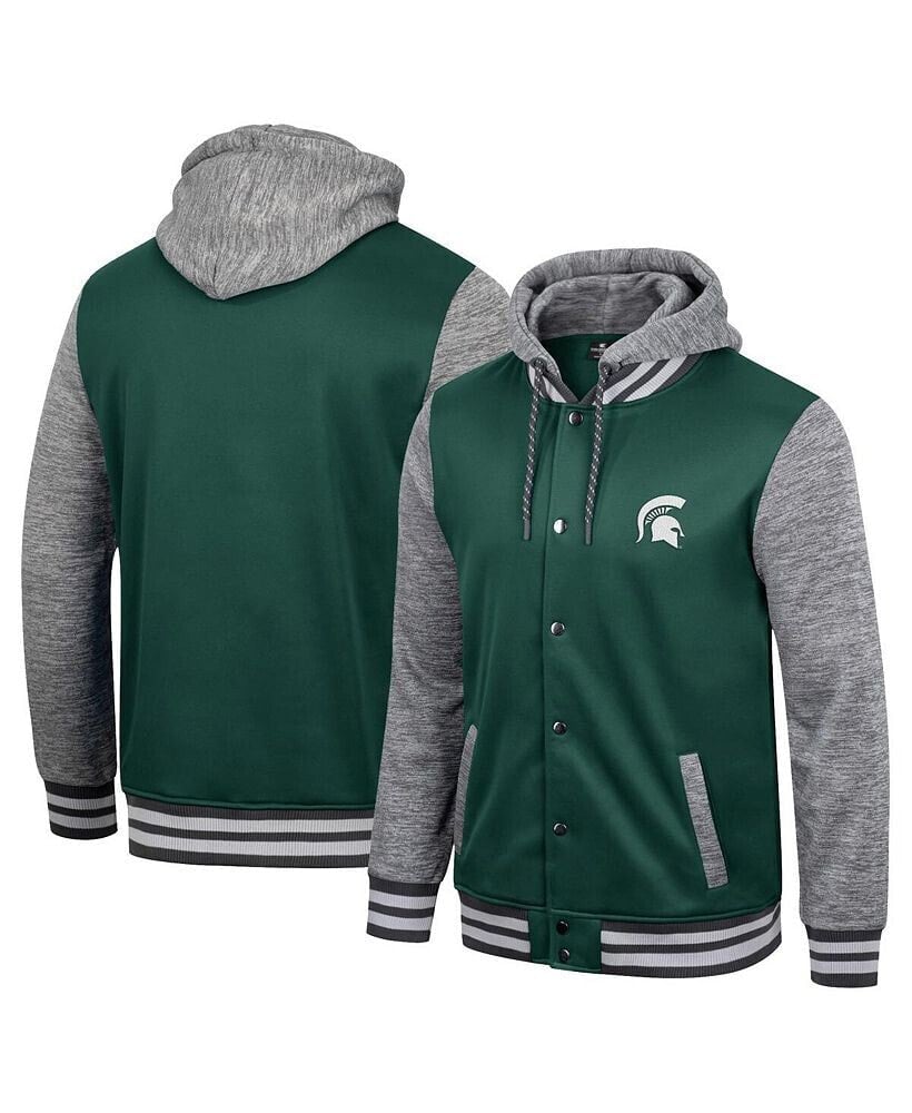 Colosseum men's Green Michigan State Spartans Robinson Hoodie Full-Snap Jacket