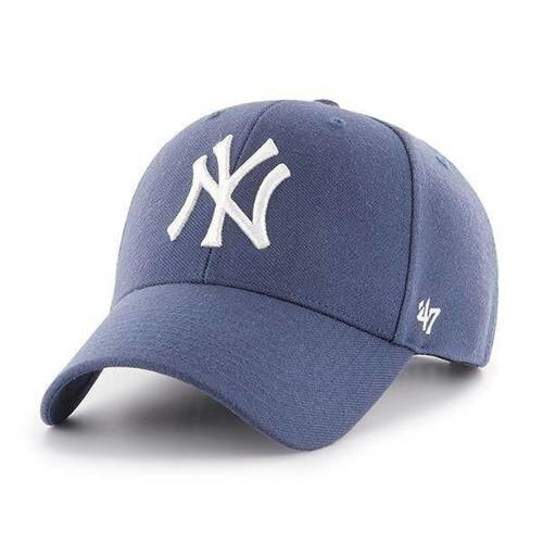 Мужская бейсболка синяя с логотипом бейсбольная 47 Brand MLB NY Yankees granatowa - B-MVPSP17WBP-LN