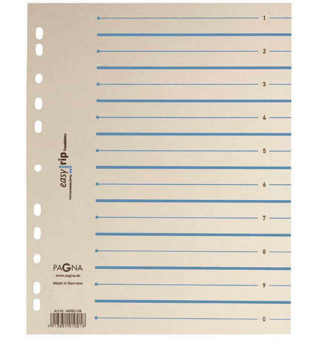 Pagna 44063-02 - Numeric tab index - Carton - Beige - Blue - A4 - Germany