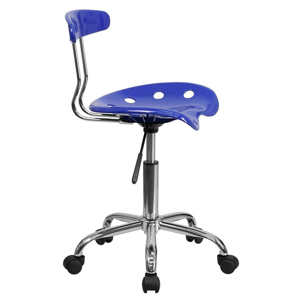 Flash Furniture vibrant Nautical Blue And Chrome Swivel Task Chair With Tractor Seat