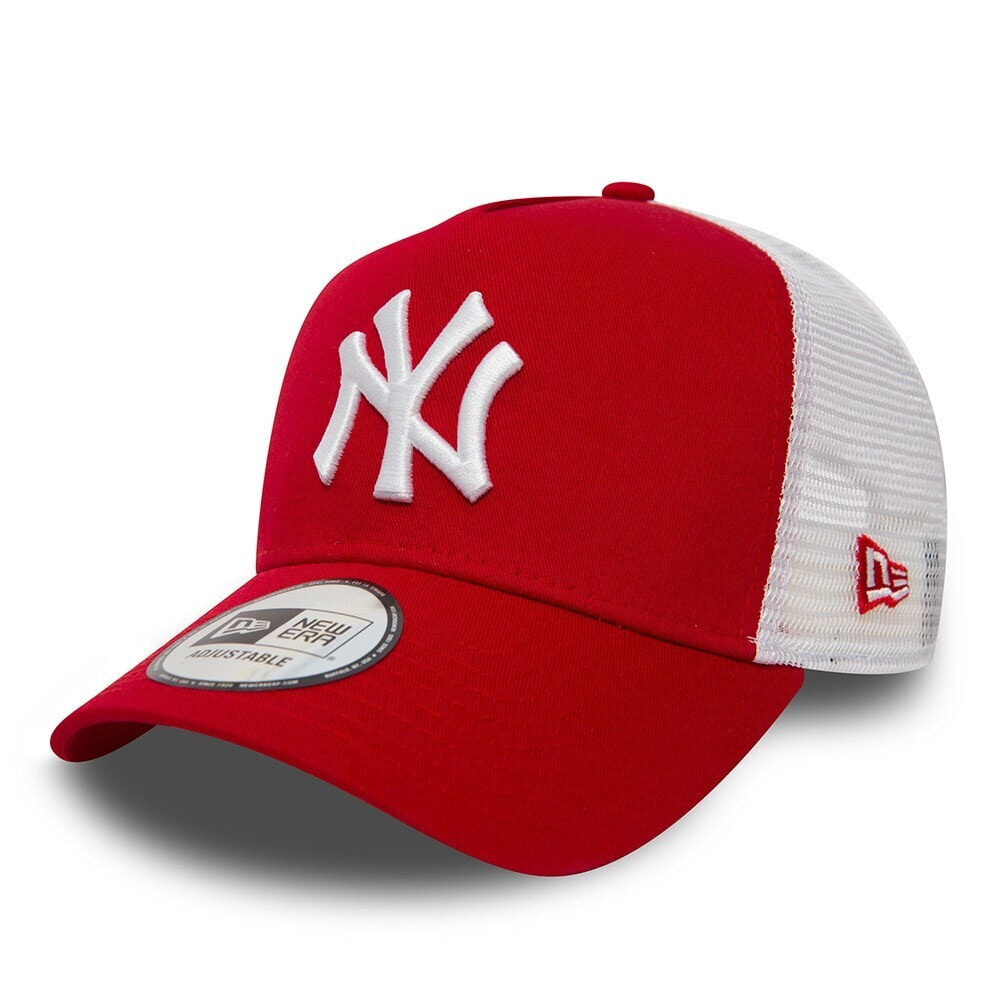 Мужская бейсболка бейсбольная красная с логотипом с сеткой New Era New York Yankees Clean A