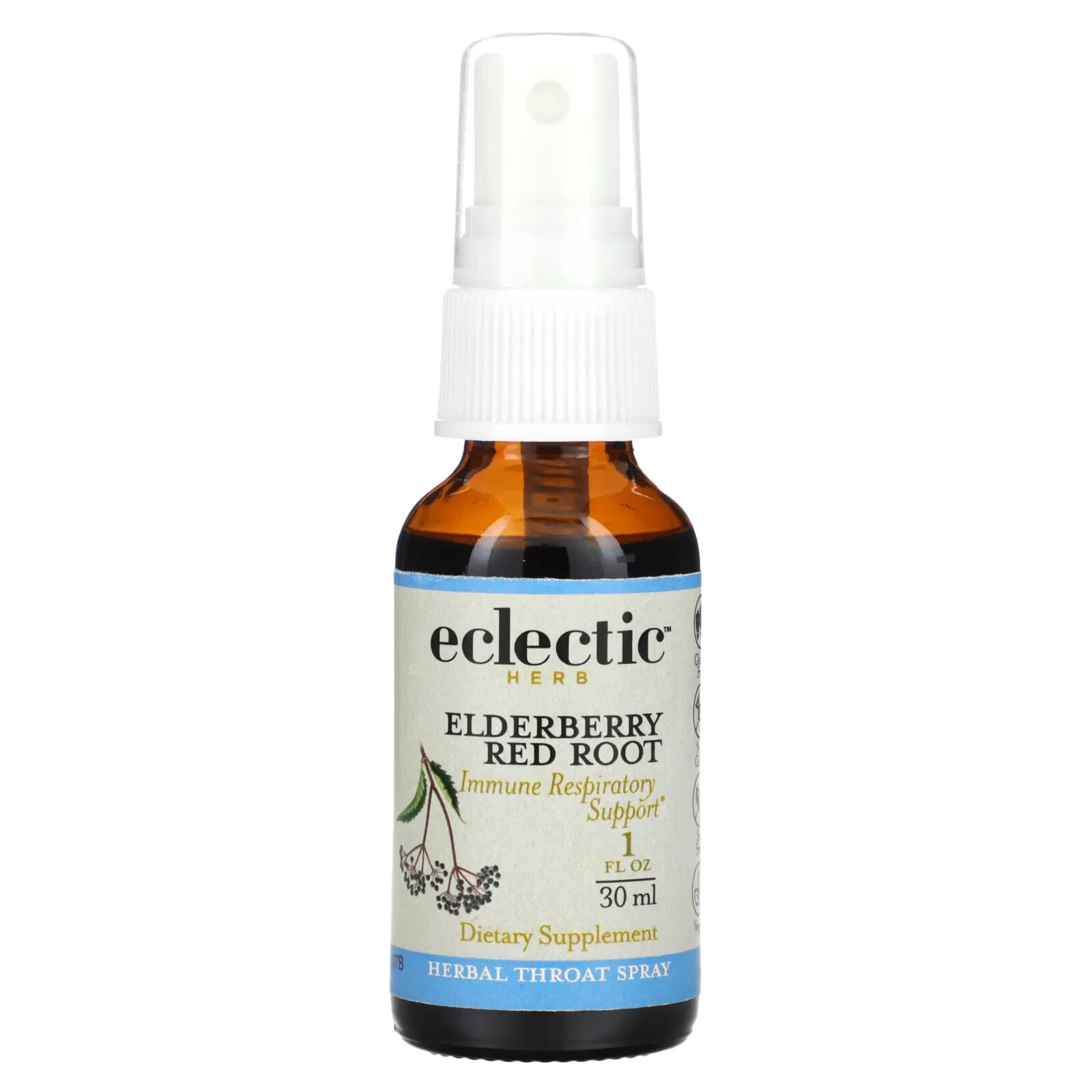 Herbal Throat Spray, Elderberry Red Root, 1 fl oz (30 ml)