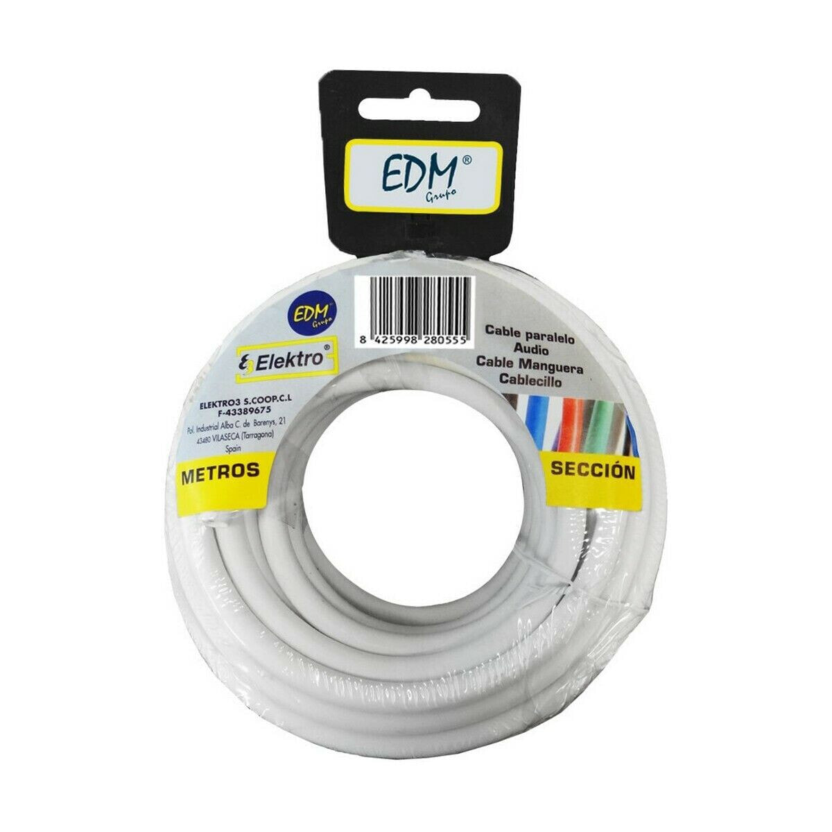 Cable EDM 2 x 2,5 mm White 15 m