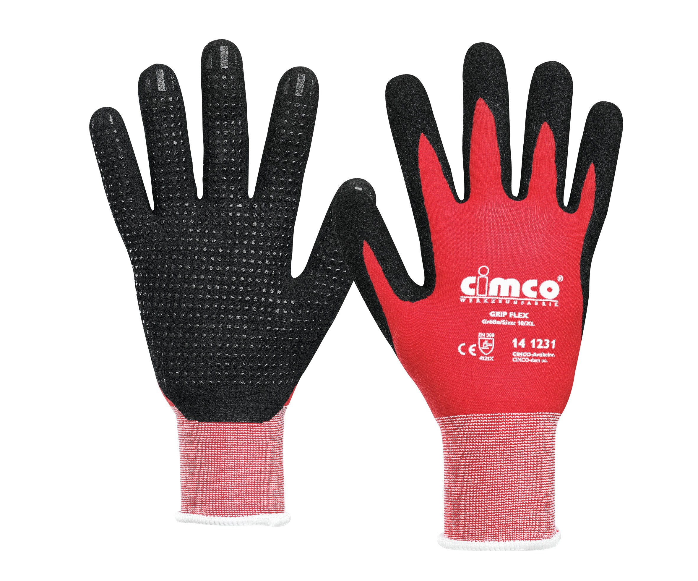 141233 - Workshop gloves - Black - Red - XXL - EUE - Adult - Unisex