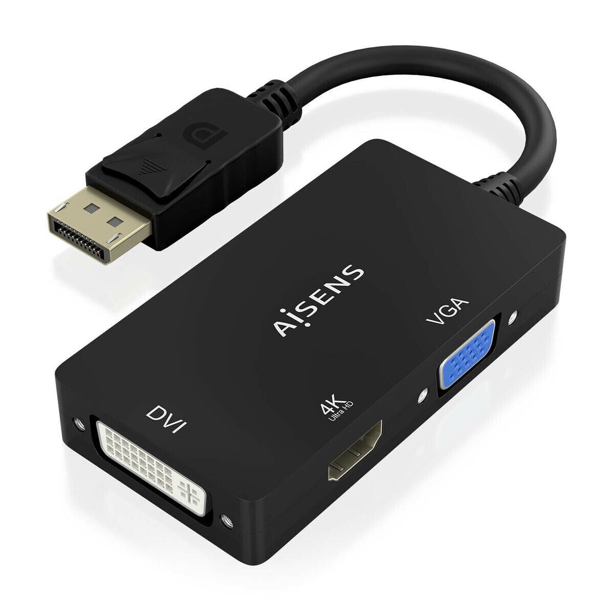 DisplayPort to VGA / HDMI / DVI-D adapter Aisens A125-0861 Black