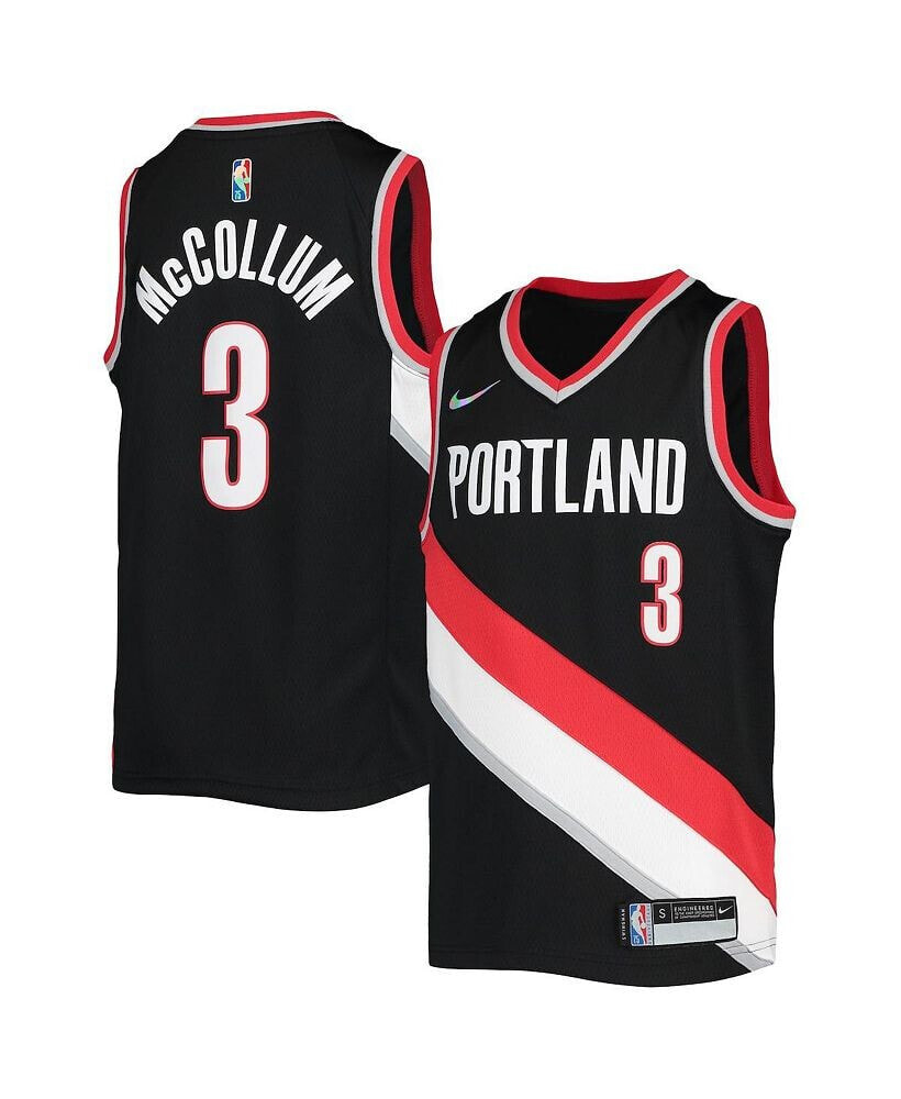 Nike big Boys C.J. McCollum Black Portland Trail Blazers 2021/22 Diamond Swingman Jersey - Icon Edition