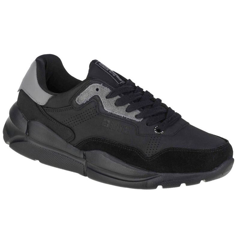 Мужские кроссовки повседневные черные текстильные низкие демисезонные Big Star Shoes M II174254