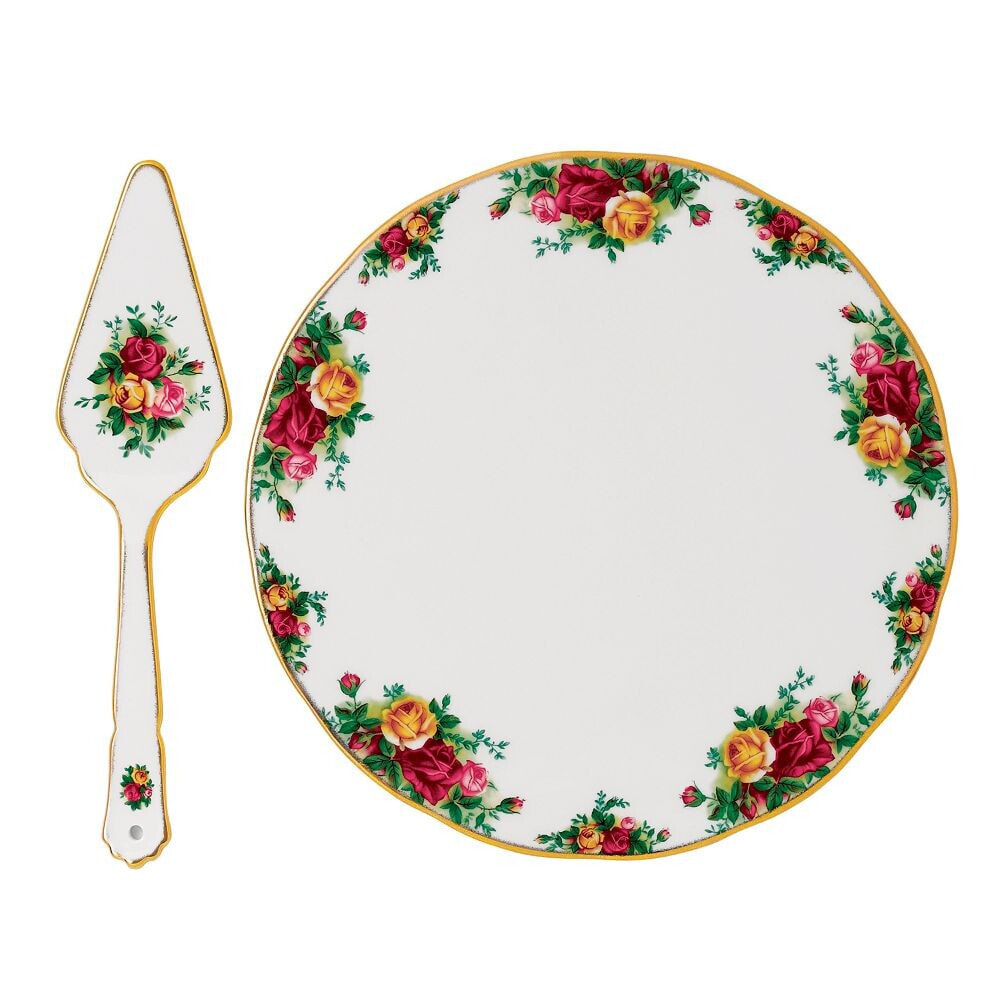 Old Country Roses Cake Plate & Server