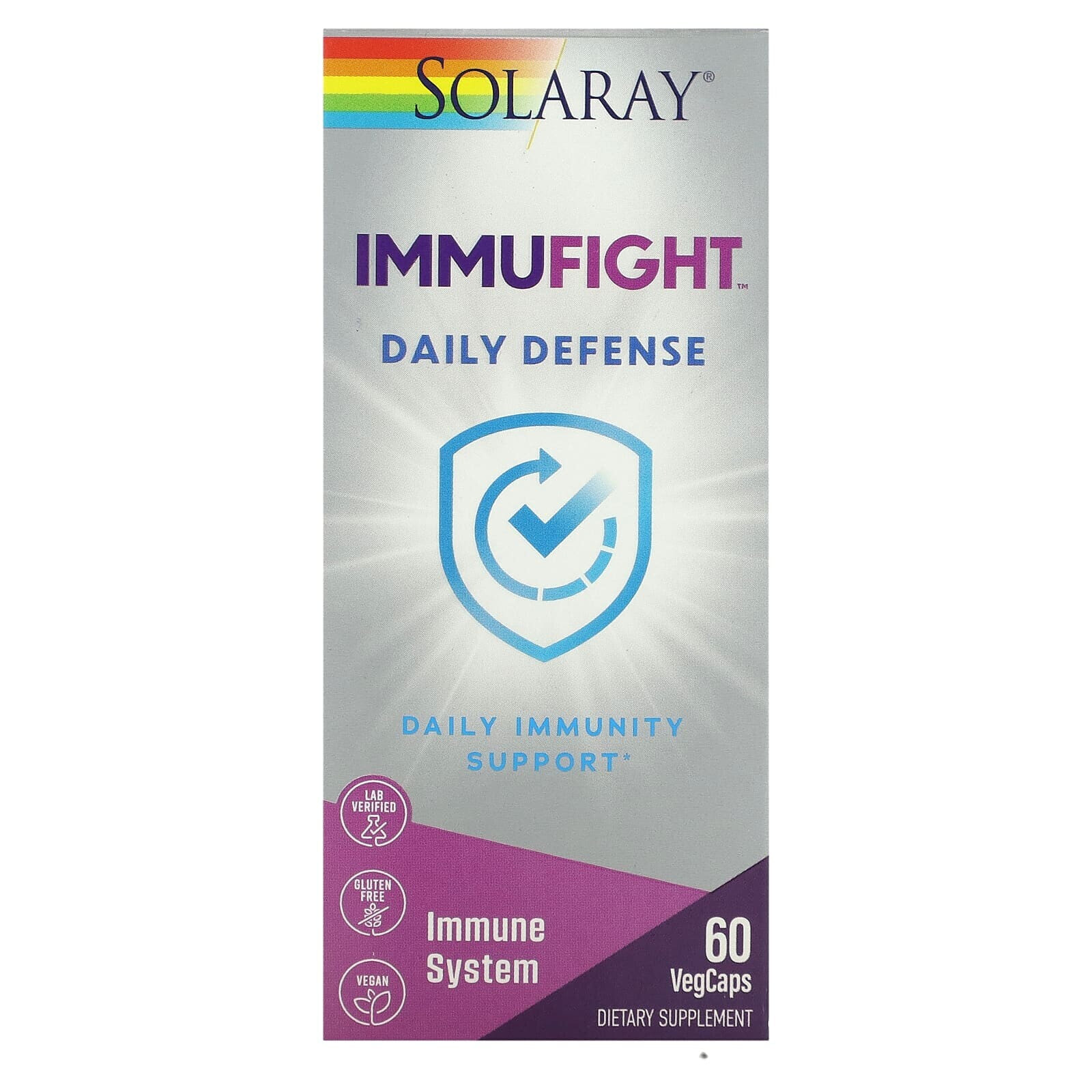 Solaray, ImmuFight, Ежедневная защита, 60 вегетарианских капсул