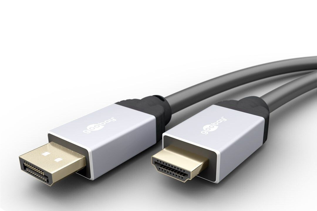 Wentronic 71460 кабельный разъем/переходник DisplayPort HDMI Черный, Серый
