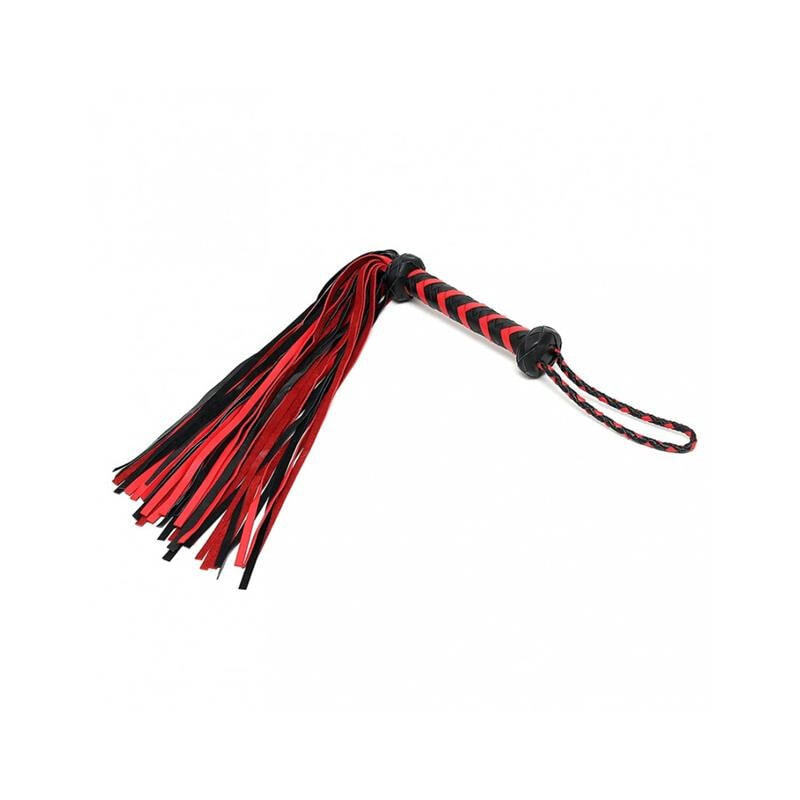 Плетка или стек для БДСМ BONDAGE PLAY Braided Flogger Leather Black Red