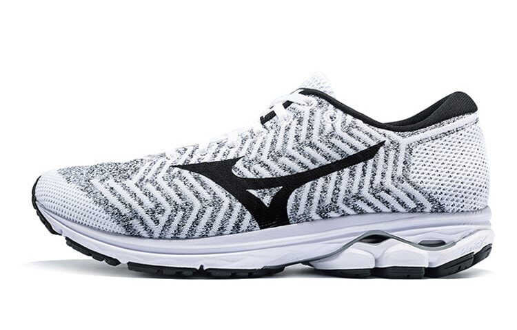 Mizuno Waveknit R2 耐磨 低帮 跑步鞋 男女同款 白黑 / Кроссовки Mizuno Waveknit R2 J1GC182911