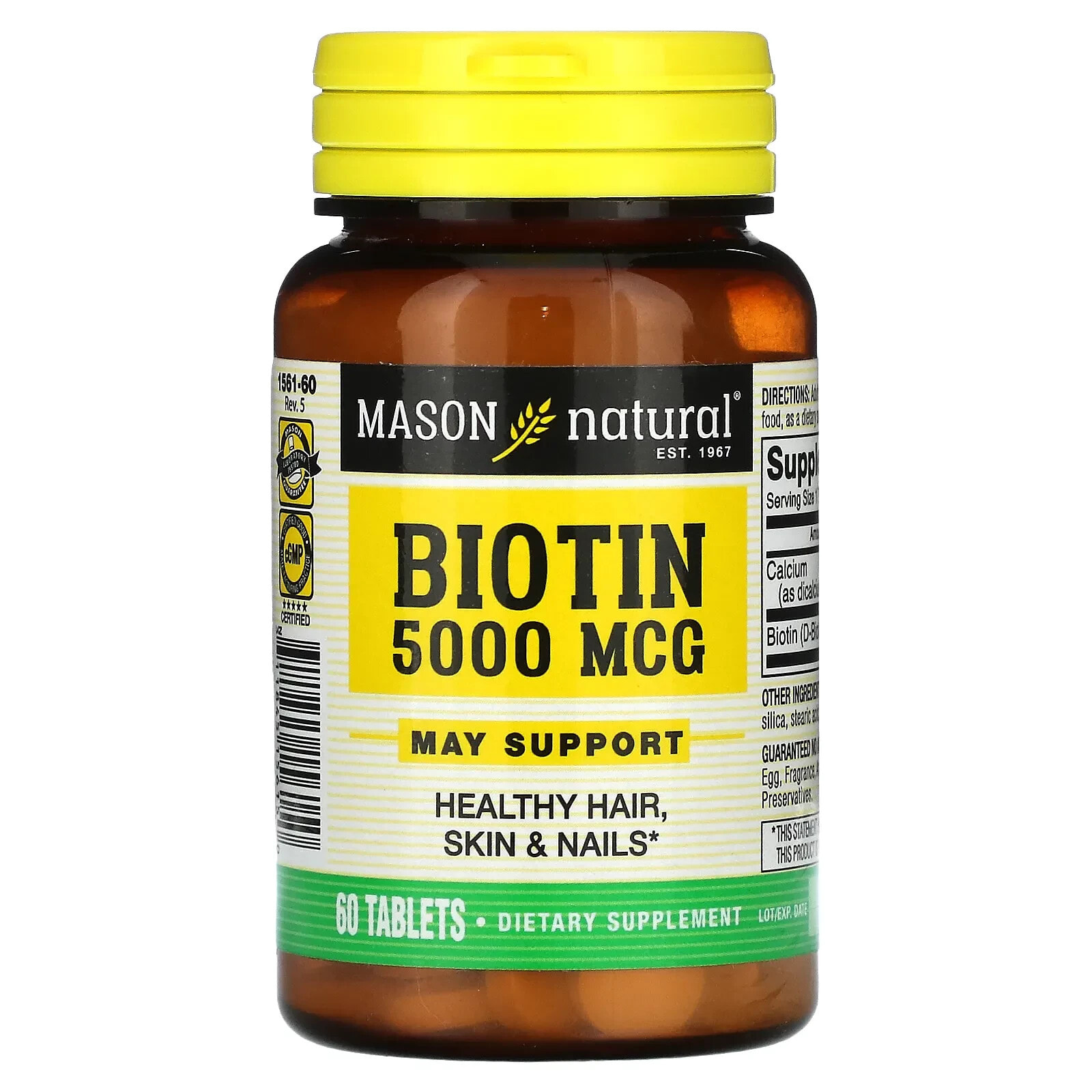 Mason Natural, Biotin, 800 mcg, 60 Tablets