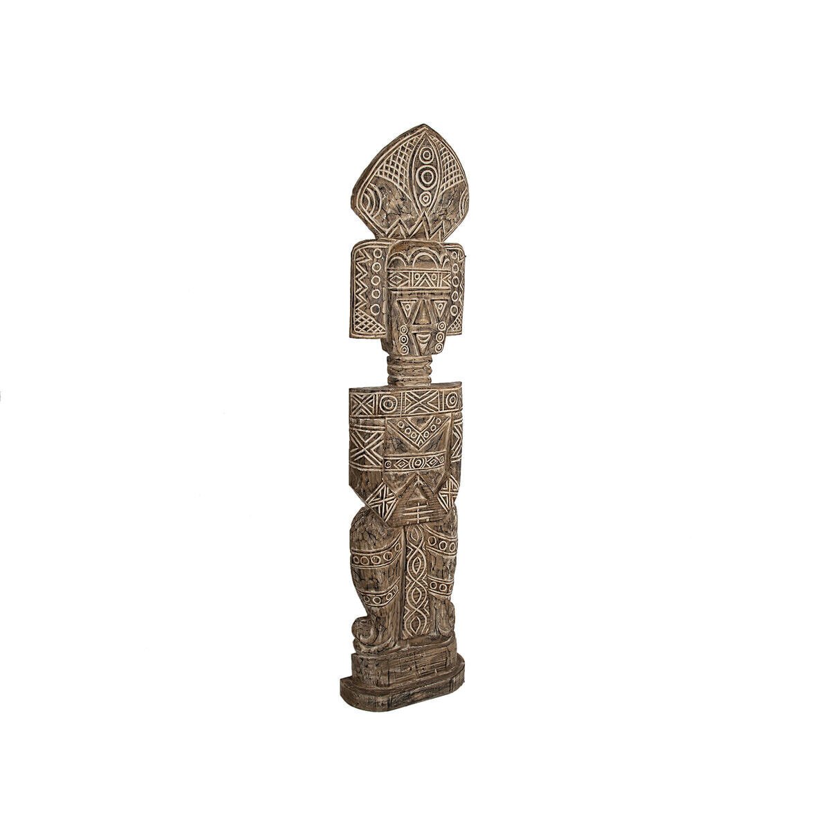 Sculpture Romimex Natural Suar wood 33 x 180 x 33 cm Tribal