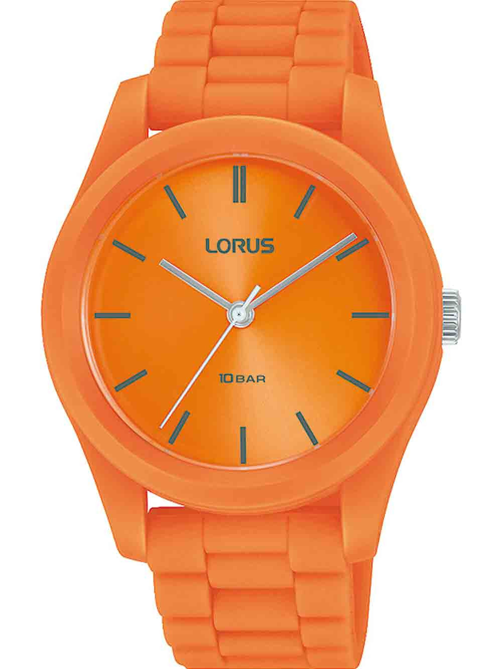 Женские наручные кварцевые часы Lorus силиконовый ремешок. Водонепроницаемость-10 АТМ. Защищенное от царапин минеральное стекло.