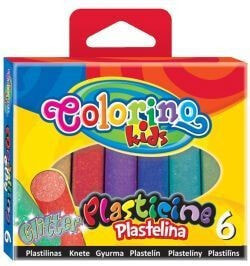Colorino Plasticine 6 colors, glitter