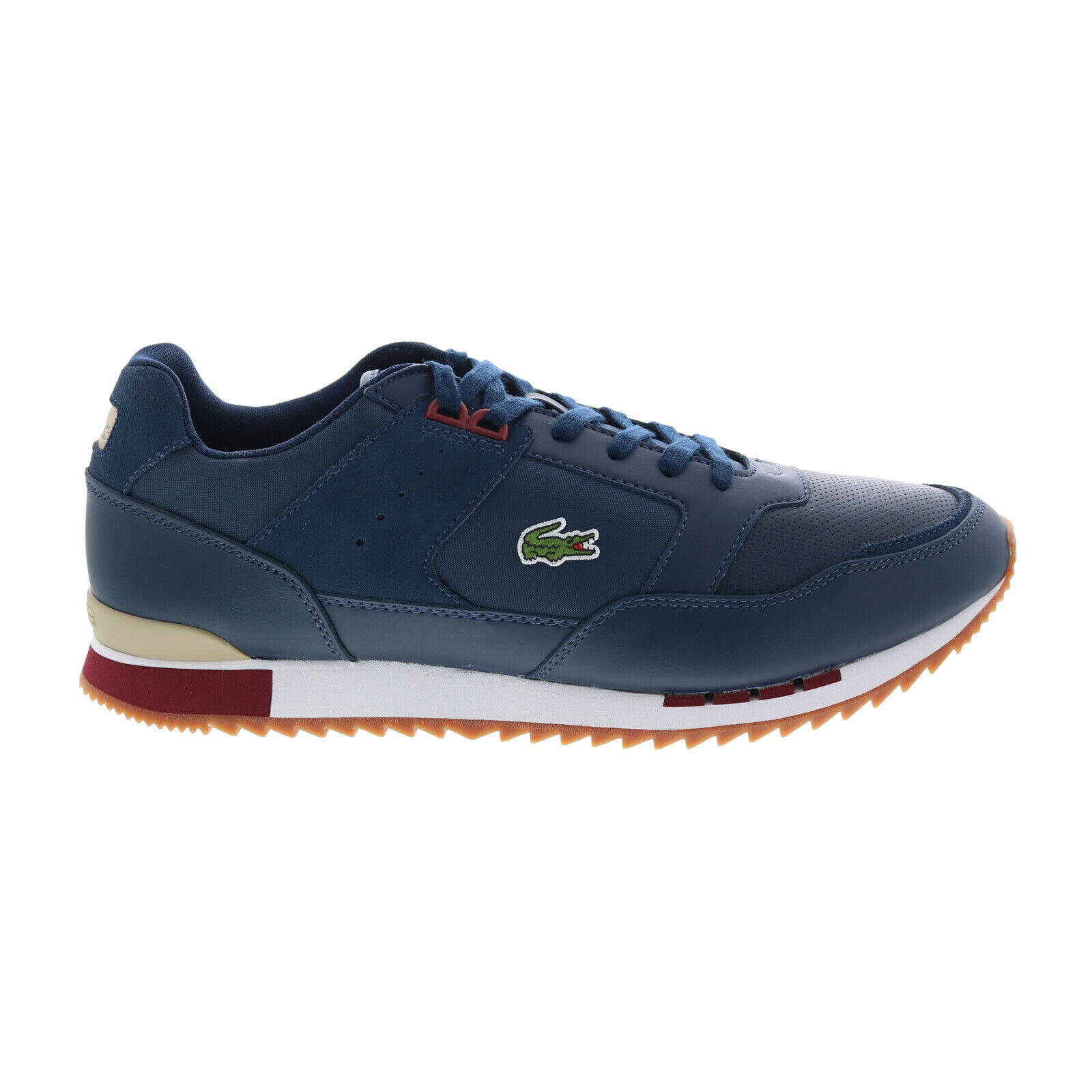 Lacoste Partner Piste 222 1 Mens Blue Leather Lifestyle Sneakers Shoes 11.5