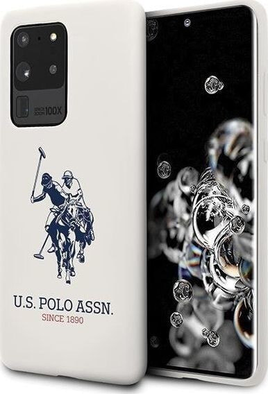 чехол силиконовый белый с логотипом U.S. Polo Assn.