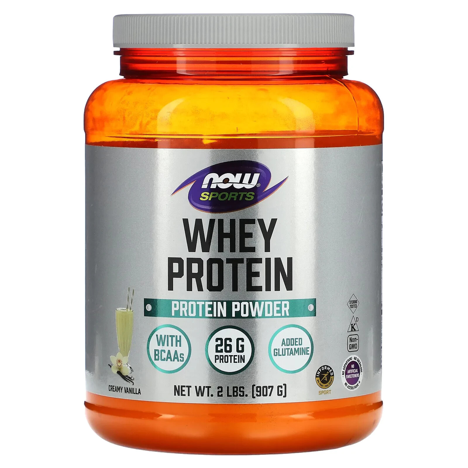 NOW Sports Whey Protein Сывороточный протеин со вкусом ванили 907 г