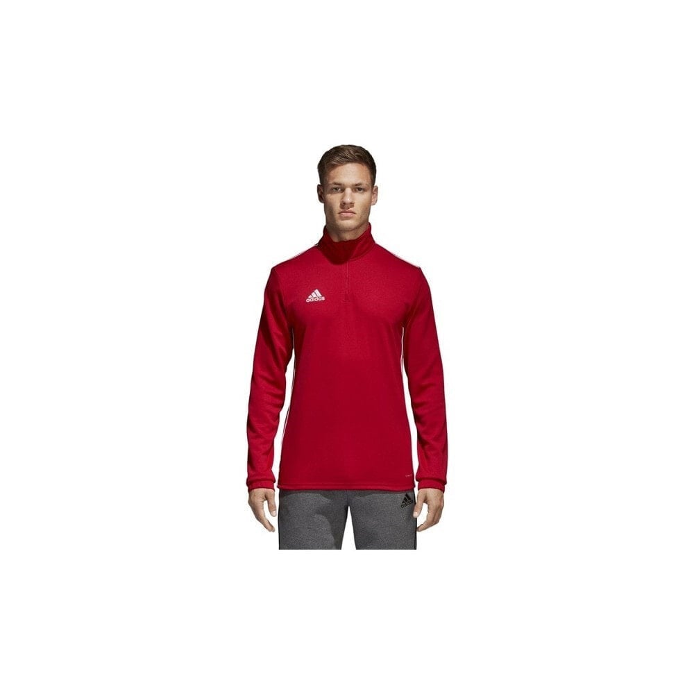Мужской спортивный лонгслив с длинным рукавом красный с логотипом Adidas Core 18 Training Top