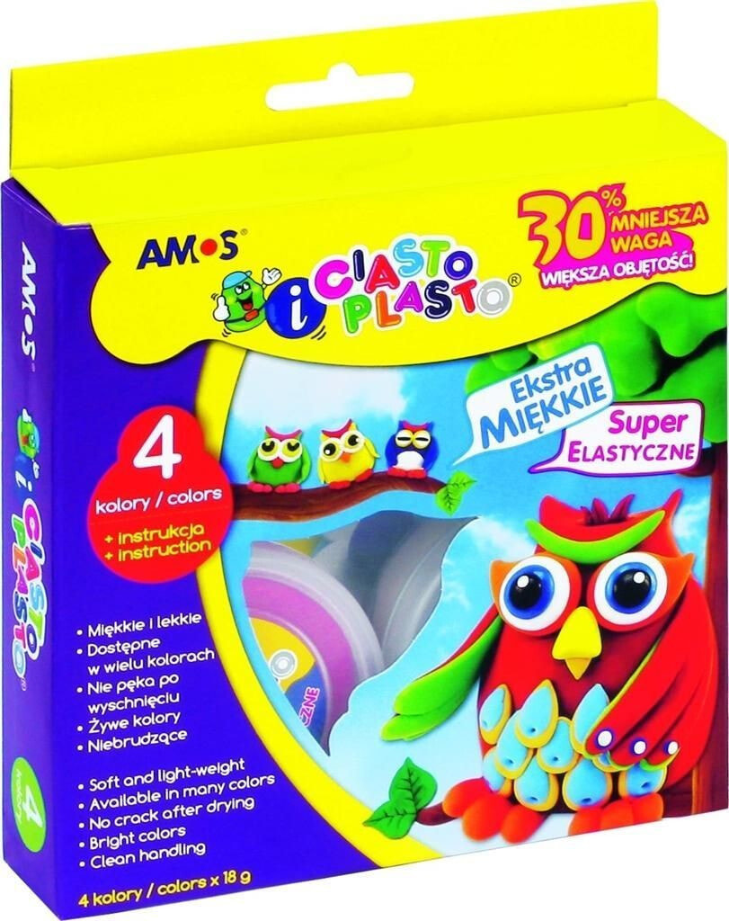Amos Ciasto Plasto 4 kolory blister AMOS