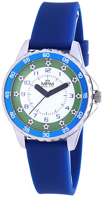 Унисекс часы Футбольные мячи синий прорезиненный синий браслет PRIM