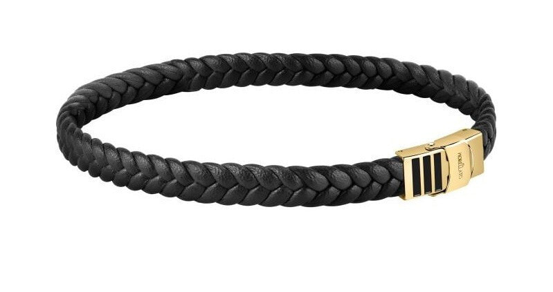 Fashion intertwined black leather bracelet Moody SQH48