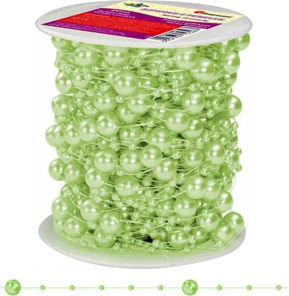Titanum Garland, pearl string with pearls, green 20m