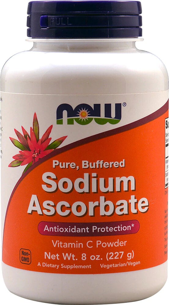 NOW Foods Sodium Ascorbate Аскорбат натрия (буферизованный витамин С) для антиоксидантной защиты организма 227 г